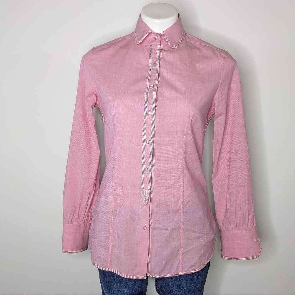 Le Sarte Pettegole pink white button down top S/M